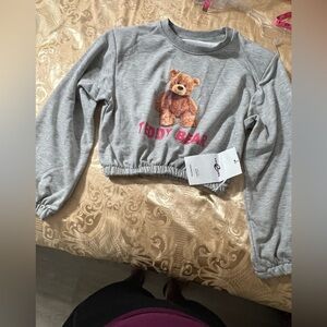 Gray Teddy Bear Kids Sweatshirt